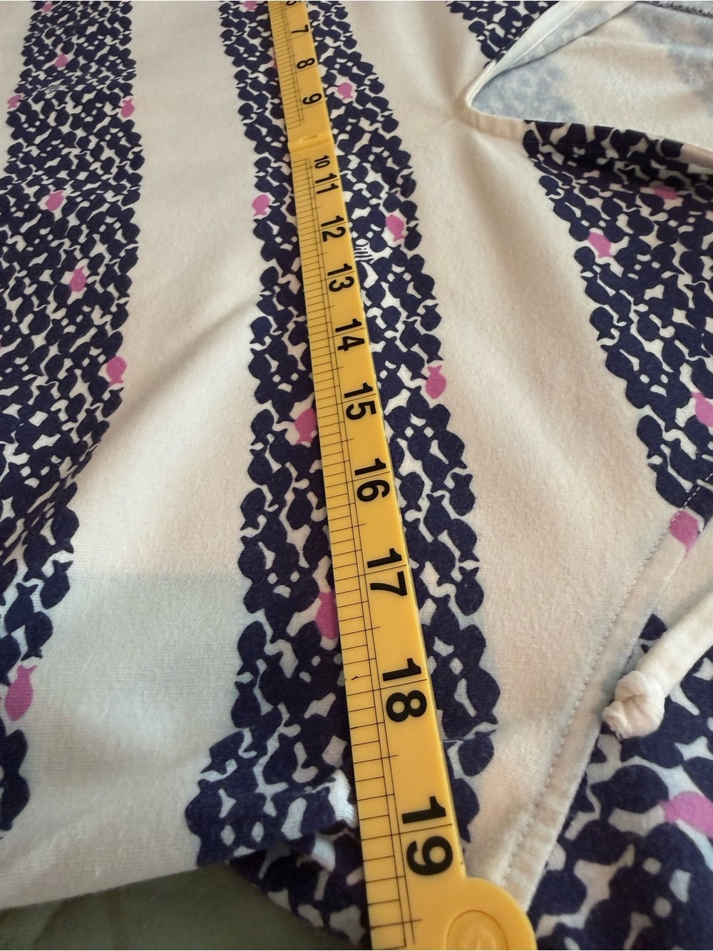 Lilly Pulitzer White Hooded Pullover with Navy Stripes and Pink Accents - Picture 6 of 9